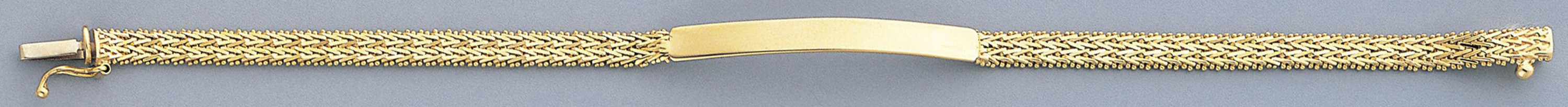 14k Gold 4mm Wheat Id-bracelet 7 Inches